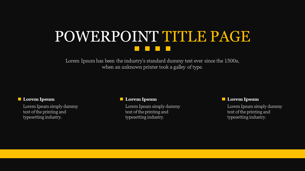 Creative PowerPoint Title Page Presentation Template